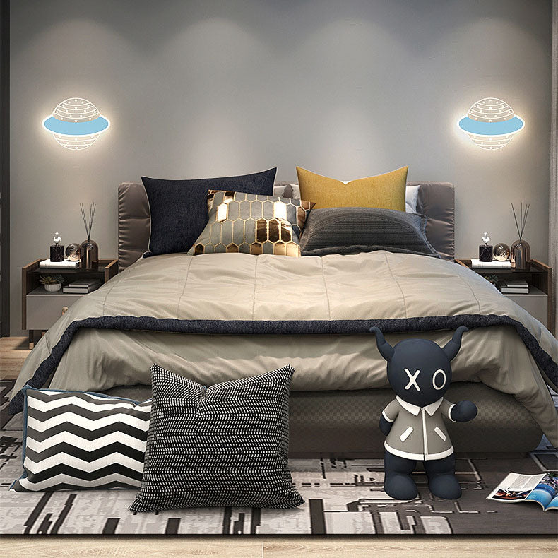 Creative Rabbit Planet Acrylic Iron LED Wall Sconce Lamp