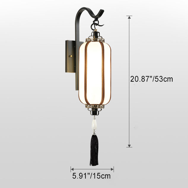 Chinese Copper Lantern Design 1-Light Wall Sconce Lamp