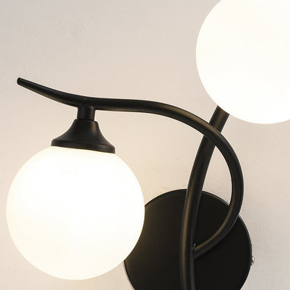 Simplicity Spherical Glass Shade 2-Light Wall Sconce Lamp