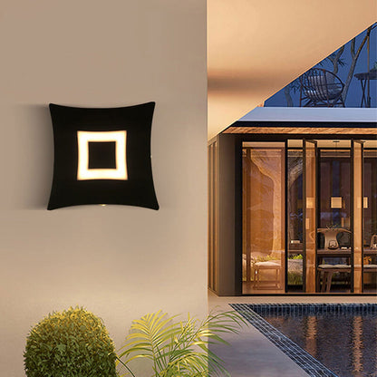 Square Luminous LED Outdoor Garden Wall Sconce Lamp