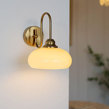Nordic Round Dome Iron Glass 1-Light Wall Sconce Lamp