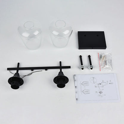 Traditional Wine Glass Iron 2/3 Light Wall Sconce Lamp