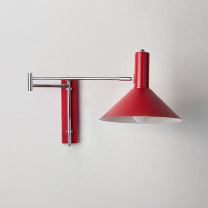 Round Tapered Iron 1-Light Retractable Wall Sconce Lamp