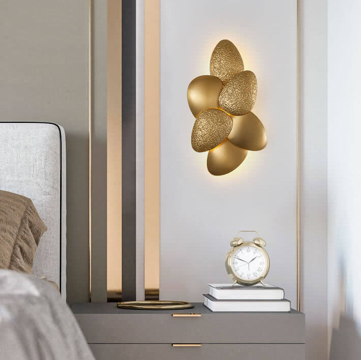 Gold Stainless Steel Pebble 3/6 Light Wall Sconce Lamp