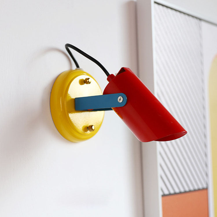 Scandinavian Cylinder 1-Light Adjustable Wall Sconce Lamp
