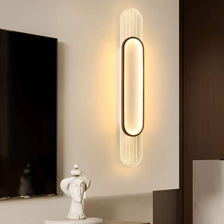 Nordic Iron Acrylic Strip Elliptical LED Wall Sconce Lamp