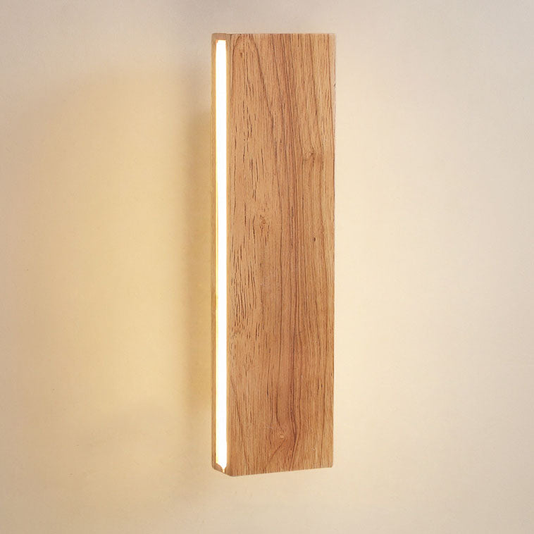 Japanese Minimalist Log Rectangular LED Wall Sconce
