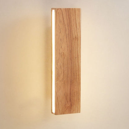 Japanese Minimalist Log Rectangular LED Wall Sconce