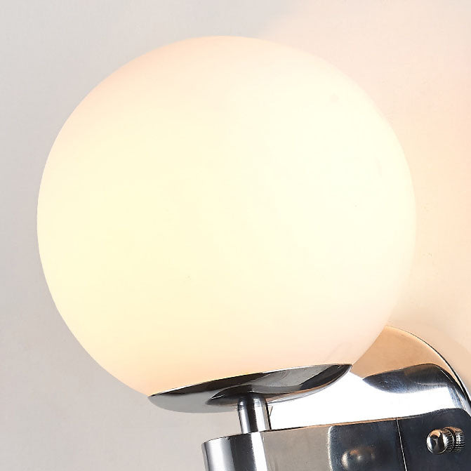 Minimal Round Head Iron Glass 1-Light Wall Sconce Lamp