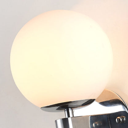 Minimal Round Head Iron Glass 1-Light Wall Sconce Lamp