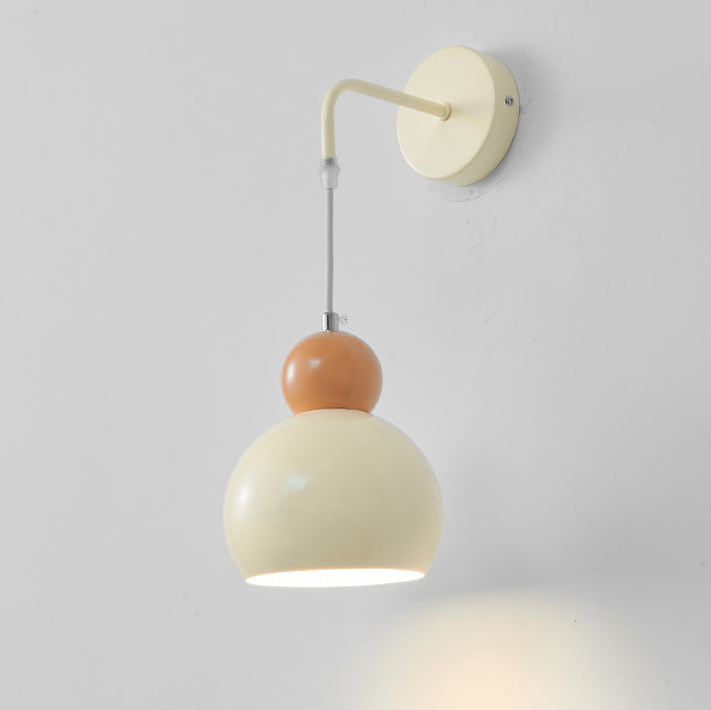 Creative Cream Round Dome Iron 1-Light Wall Sconce Lamp