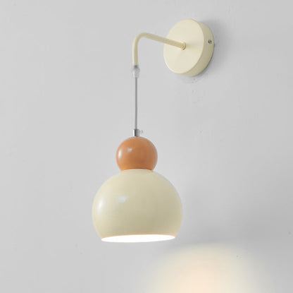 Creative Cream Round Dome Iron 1-Light Wall Sconce Lamp