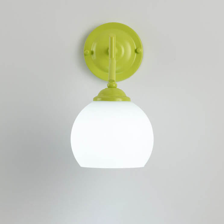 Modern Art Deco Round Glass Metal 1-Light Wall Sconce Lamp