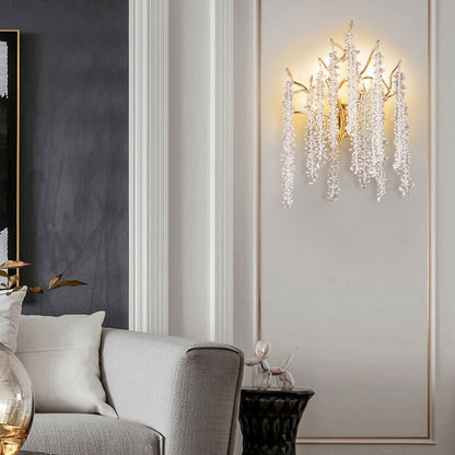 Light Luxury Tree Branch Crystal 3-Light Wall Sconce Lamp