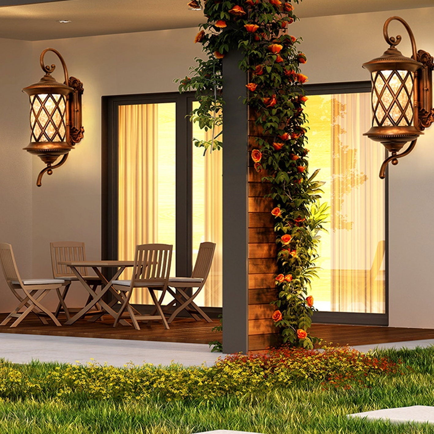 European-style Waterproof LED Outdoor Wall Sconce Lamp