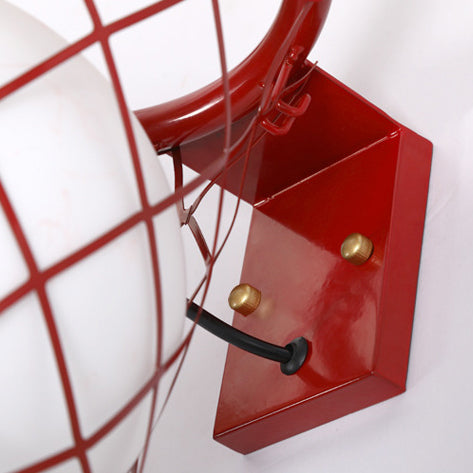 Deco Iron Glass Basketball Hoop 1-Light Wall Sconce Lamp