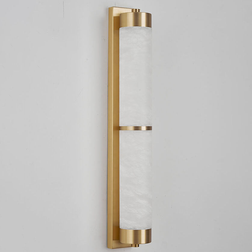 Light Luxury Full Copper Marble Column LED Wall Sconce Lamp