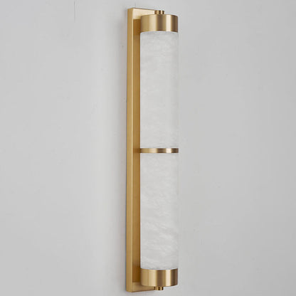 Light Luxury Full Copper Marble Column LED Wall Sconce Lamp