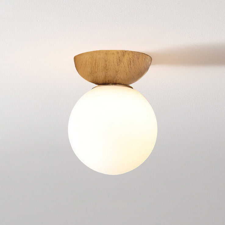 Modern Minimalist Glass Orb Semi-Flush Mount/Pendant Light
