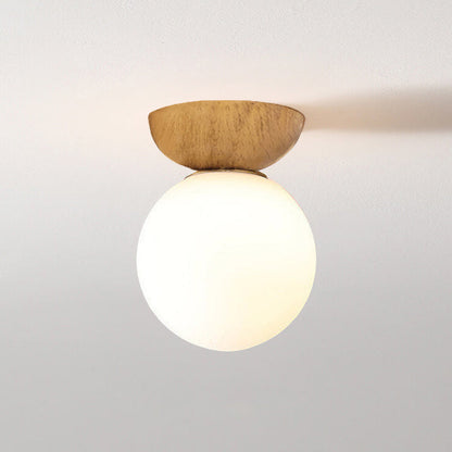 Modern Minimalist Glass Orb Semi-Flush Mount/Pendant Light