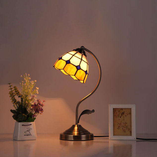 Vintage European Glass Table Lamp