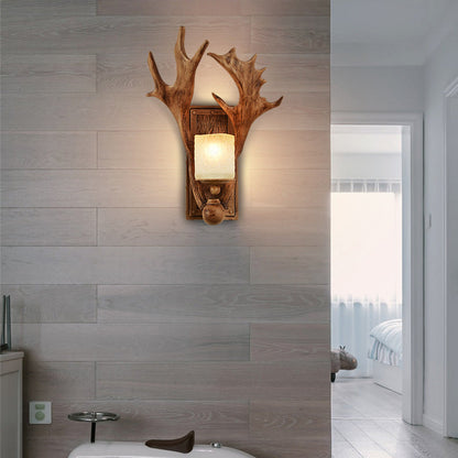 Scandinavian Cylinder Resin Glass 1-Light Wall Sconce Lamp
