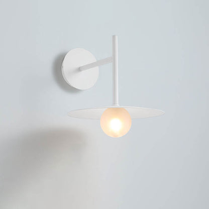 Solid Color Round Hardware Glass 1-Light Wall Sconce Lamp