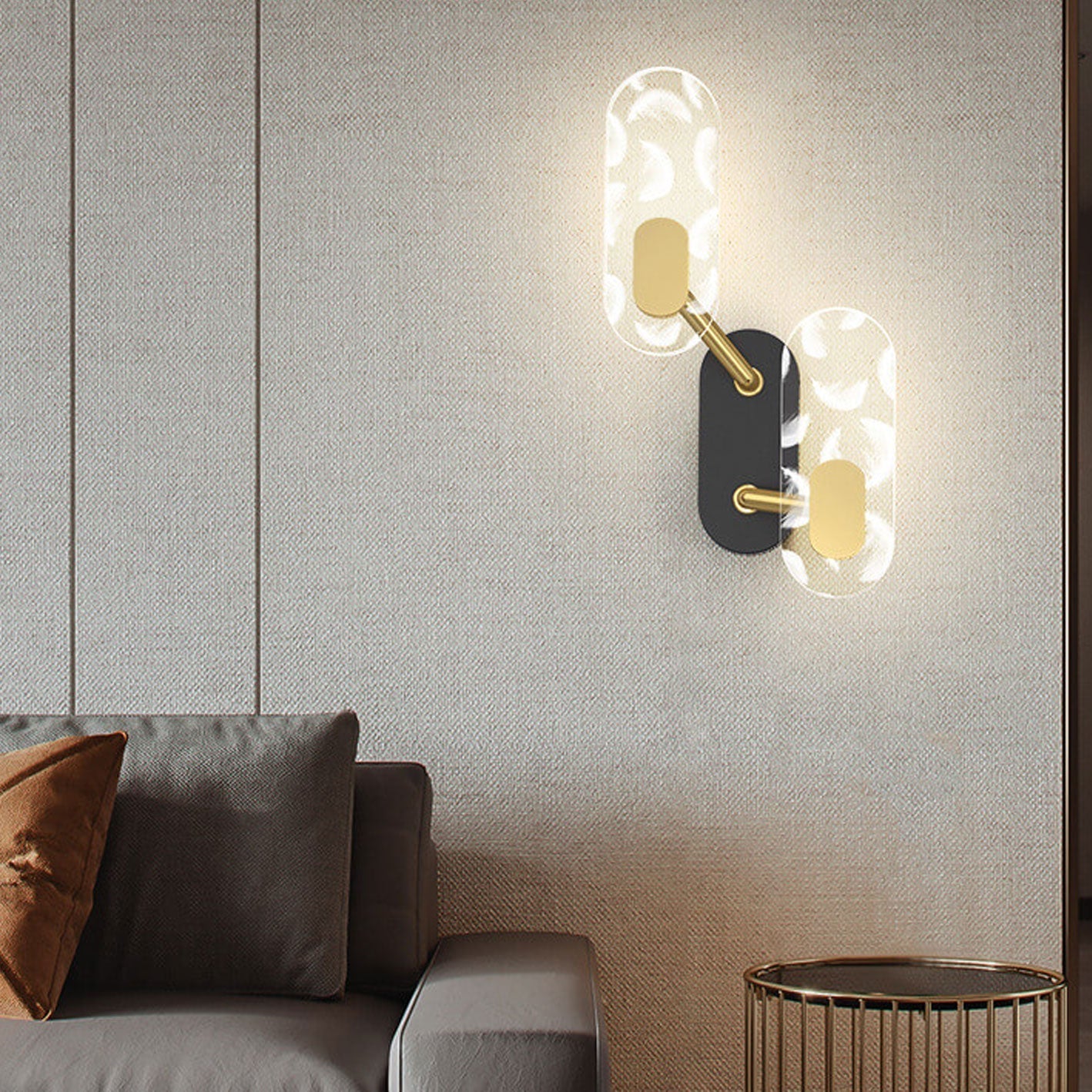 Creative Acrylic Ring Black Gold LED Wall Sconce Lamp