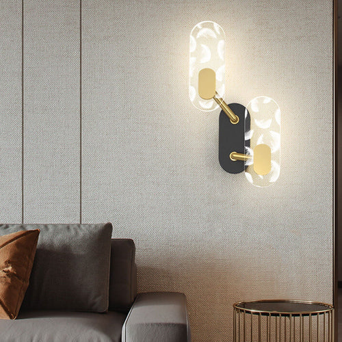 Creative Acrylic Ring Black Gold LED Wall Sconce Lamp
