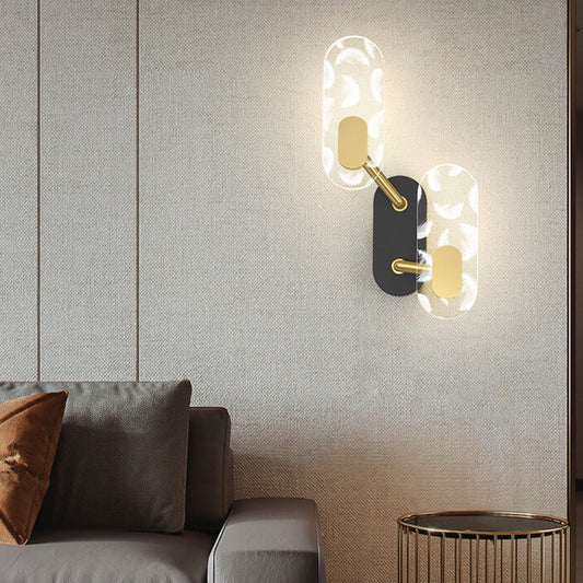 Creative Acrylic Ring Black Gold LED Wall Sconce Lamp