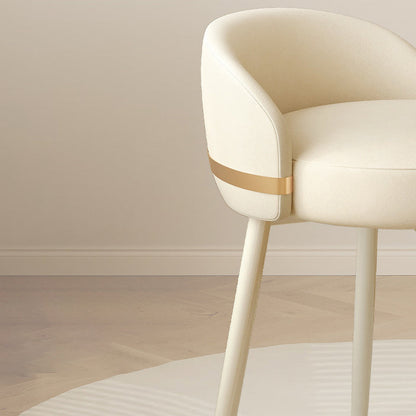 Contemporary Scandinavian Leather Vanity Stool