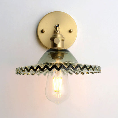 Scandinavian All Copper Glass 1-Light Wall Sconce Lamp