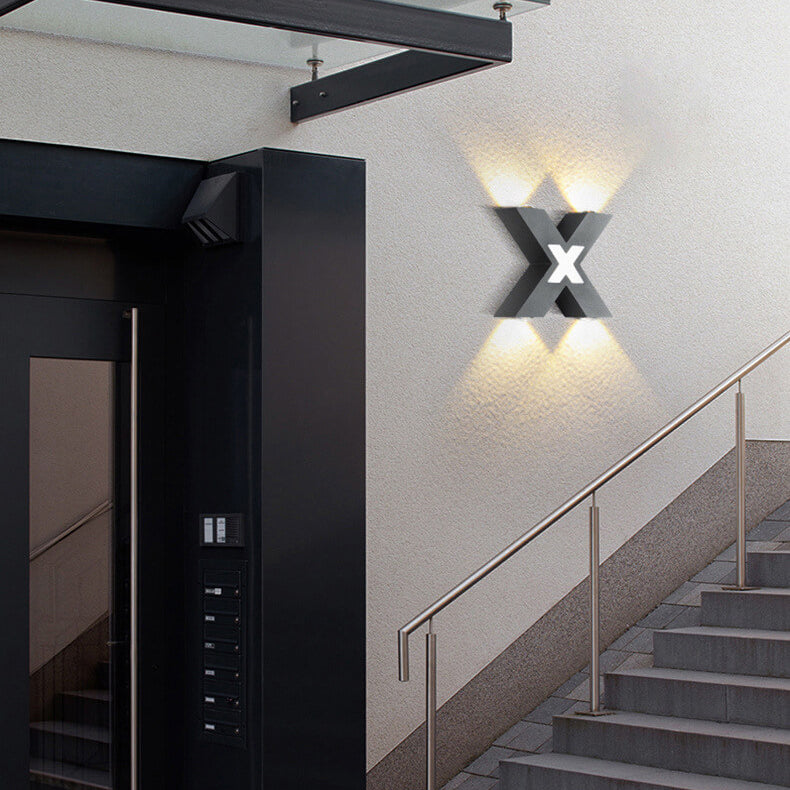 Minimalist Waterproof X-Shape Aluminum LED Wall Sconce Lamp