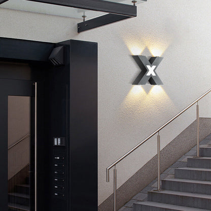 Minimalist Waterproof X-Shape Aluminum LED Wall Sconce Lamp