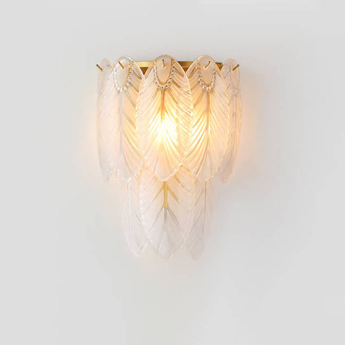 Light Feather Iron Glass 2/3-Light Wall Sconce Lamp