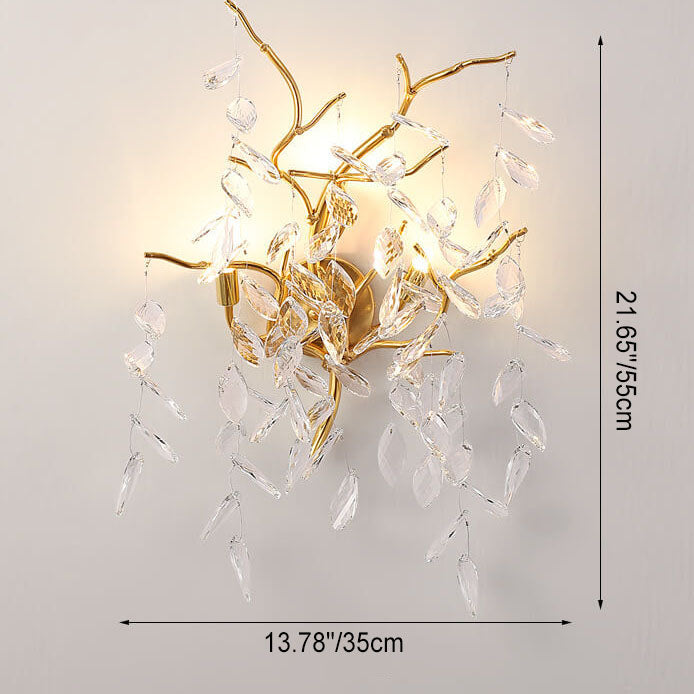 Light Luxury Crystal Resin 3-Light Wall Sconce Lamp