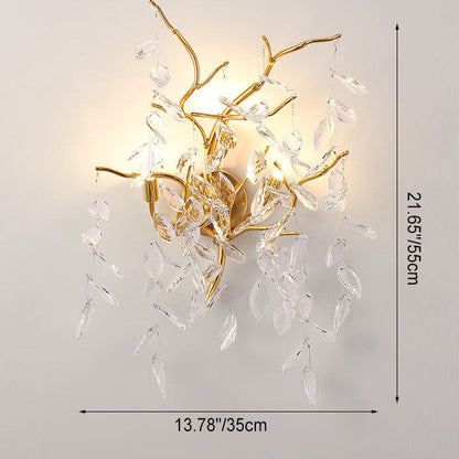 Light Luxury Crystal Resin 3-Light Wall Sconce Lamp