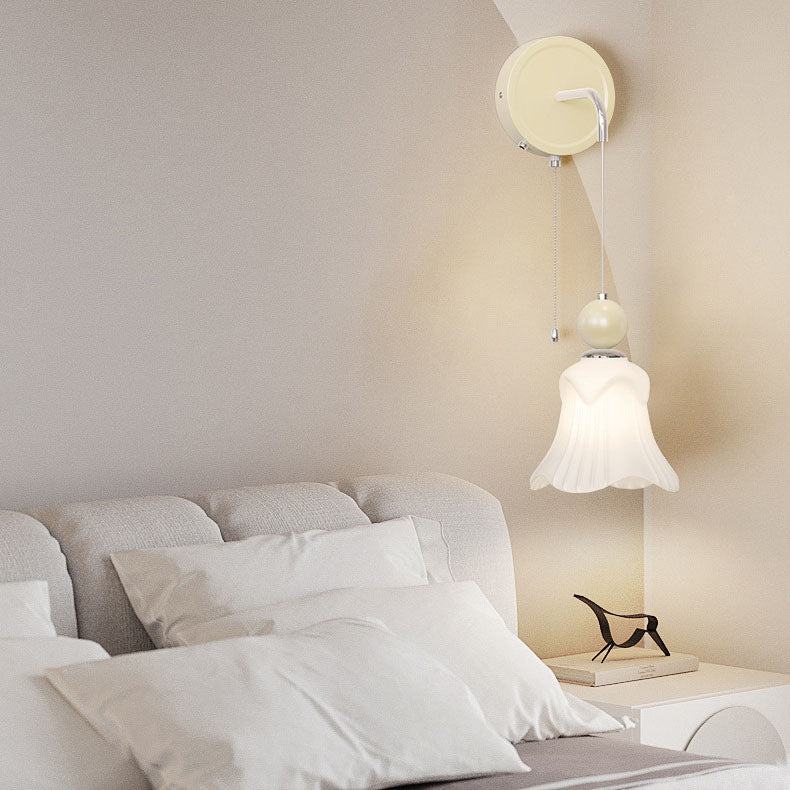 French Round Ball Iron Glass 1-Light Wall Sconce Lamp