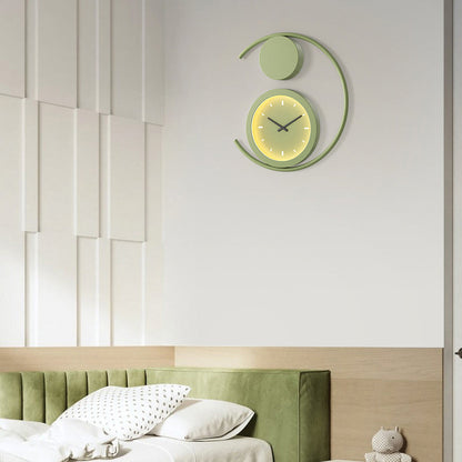 Round Clock Heart Iron Acrylic LED Wall Sconce Lamp