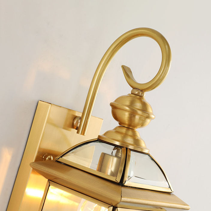Copper Lantern 1-Light Outdoor Waterproof Wall Sconce Lamp