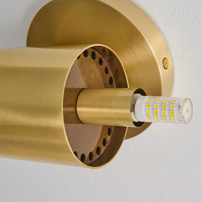 Cylindrical Copper Acrylic 2-Light Wall Sconce Lamp