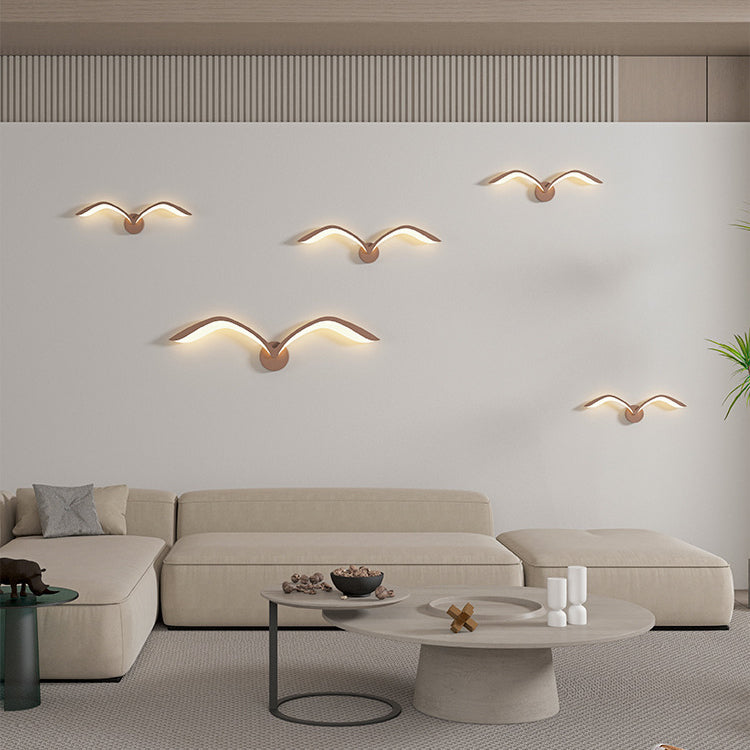 Minimalist Iron Acrylic Gull Arch LED Wall Sconce Lamp