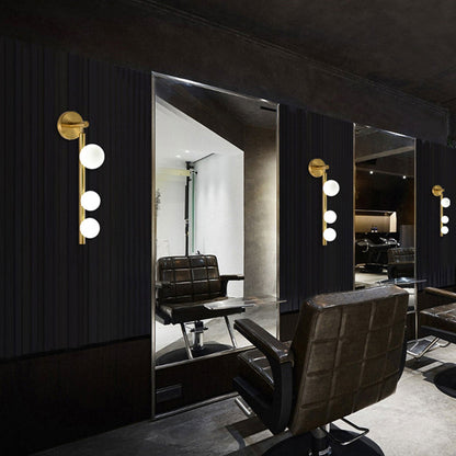 Light Luxury Iron Glass Round 3-Light Wall Sconce Lamp