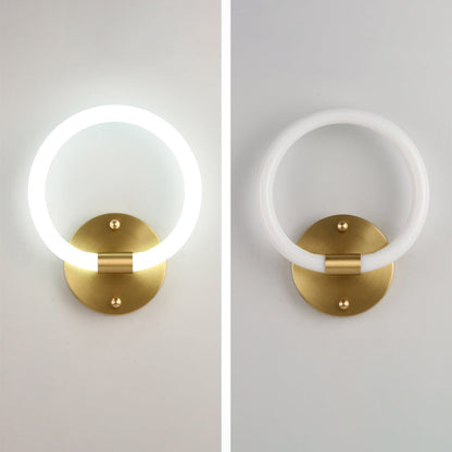 Brass Oval Figure Six Eight Letter LED Wall Sconce Lamp