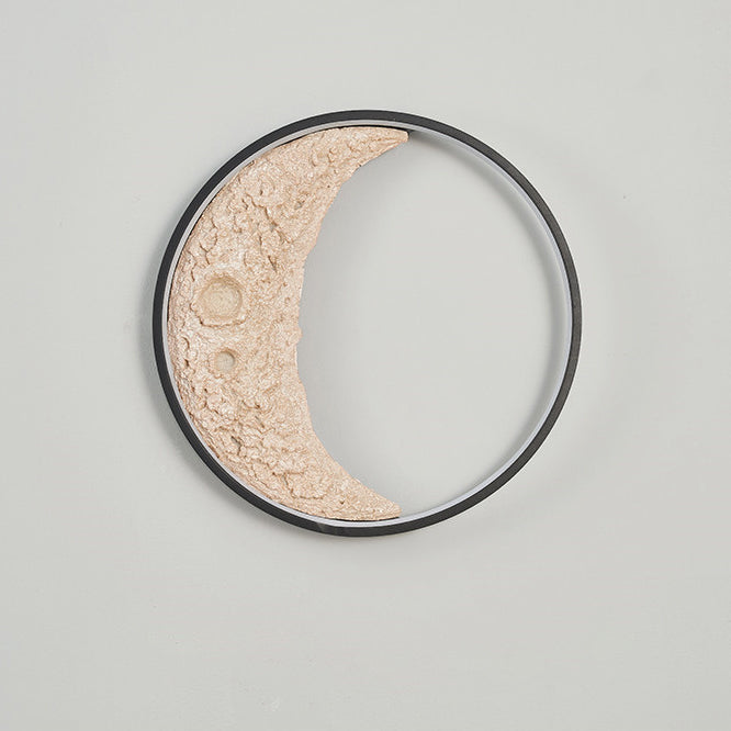 Modern Art Deco Round Metal Resin LED Wall Sconce Lamp