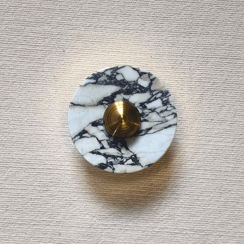 Scandinavian Round Metal Marble LED Wall Sconce Lamp