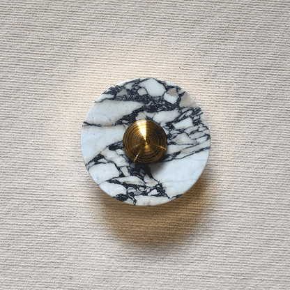 Scandinavian Round Metal Marble LED Wall Sconce Lamp