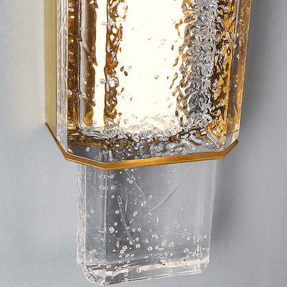 Modern Luxury Water Grain Glass Column LED Wall Sconce Lamp