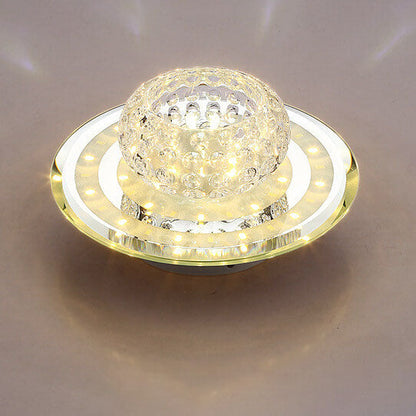 Minimalist Light Luxury Crystal Round Spotlight LED Flush Mount Ceiling Light