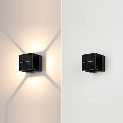 Solar Square Striped Aluminum LED Wall Sconce Lamp